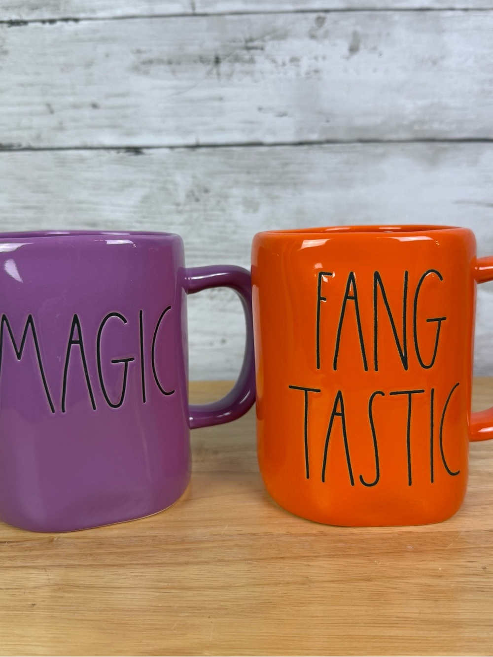 Rae Dunn Purple "Magic" Orange “Fangtastic”Ceramic Coffee Mug - Home Dining
